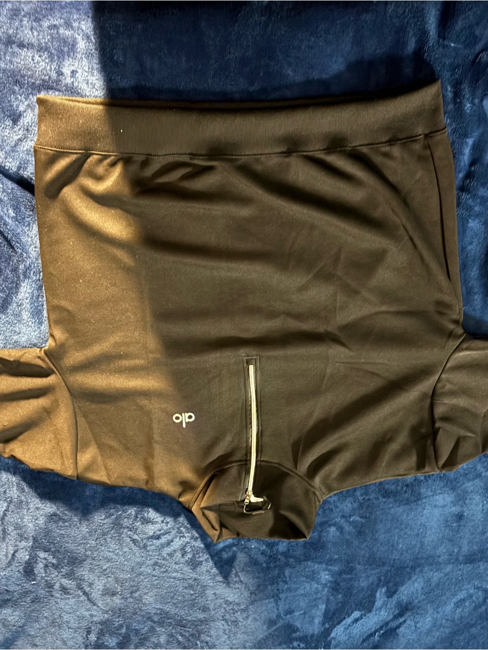 ALO Yoga Black Athletic Shorts with Front Zip Pocket